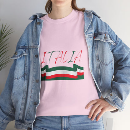 Italia Unisex Heavy Cotton Tee - Comfortable Italian Pride Shirt