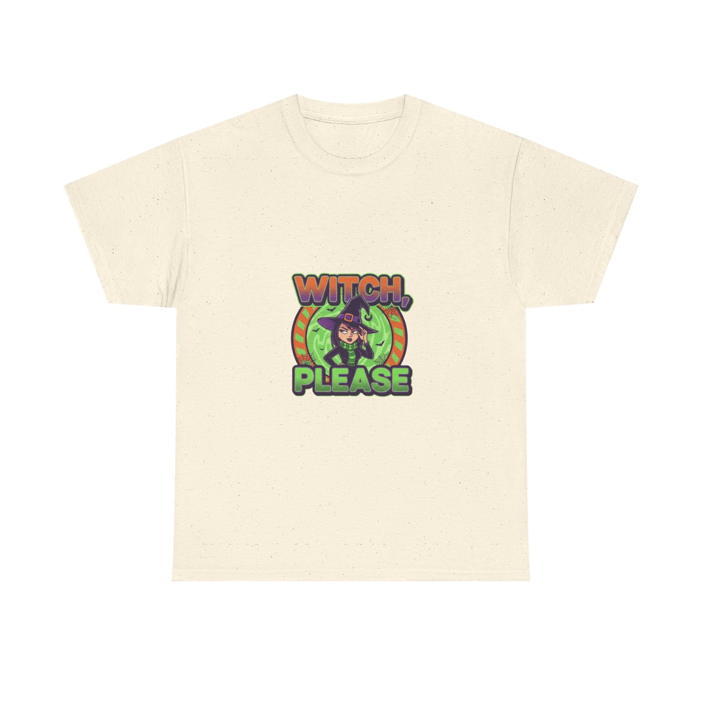 Witch Please Unisex Heavy Cotton Tee - Spooky Vibes for Halloween Lovers