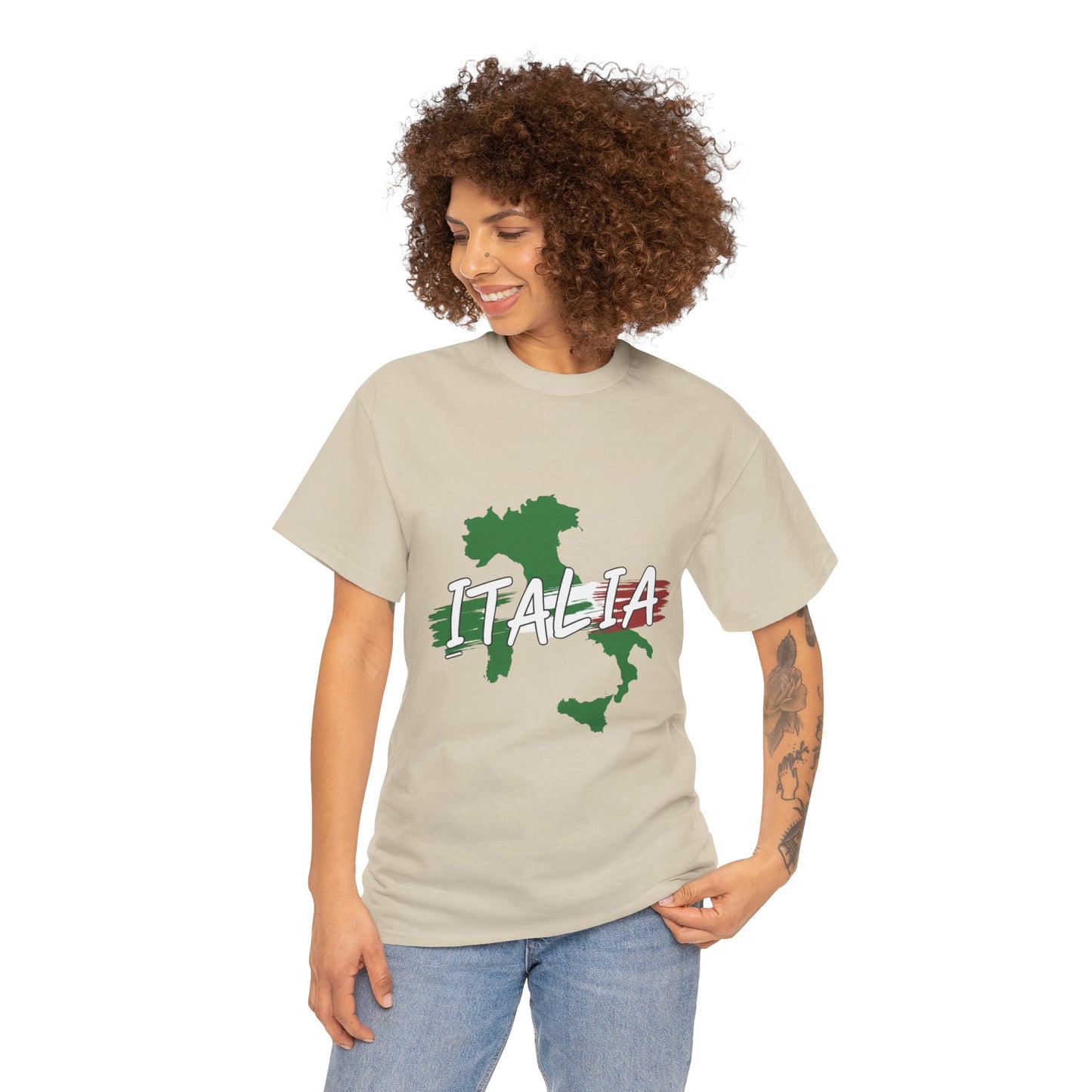 Italia Heavy Cotton Tee - Comfortable Unisex Shirt with Italy Design