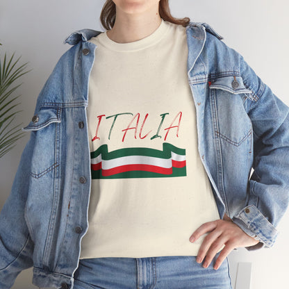 Italia Unisex Heavy Cotton Tee - Comfortable Italian Pride Shirt