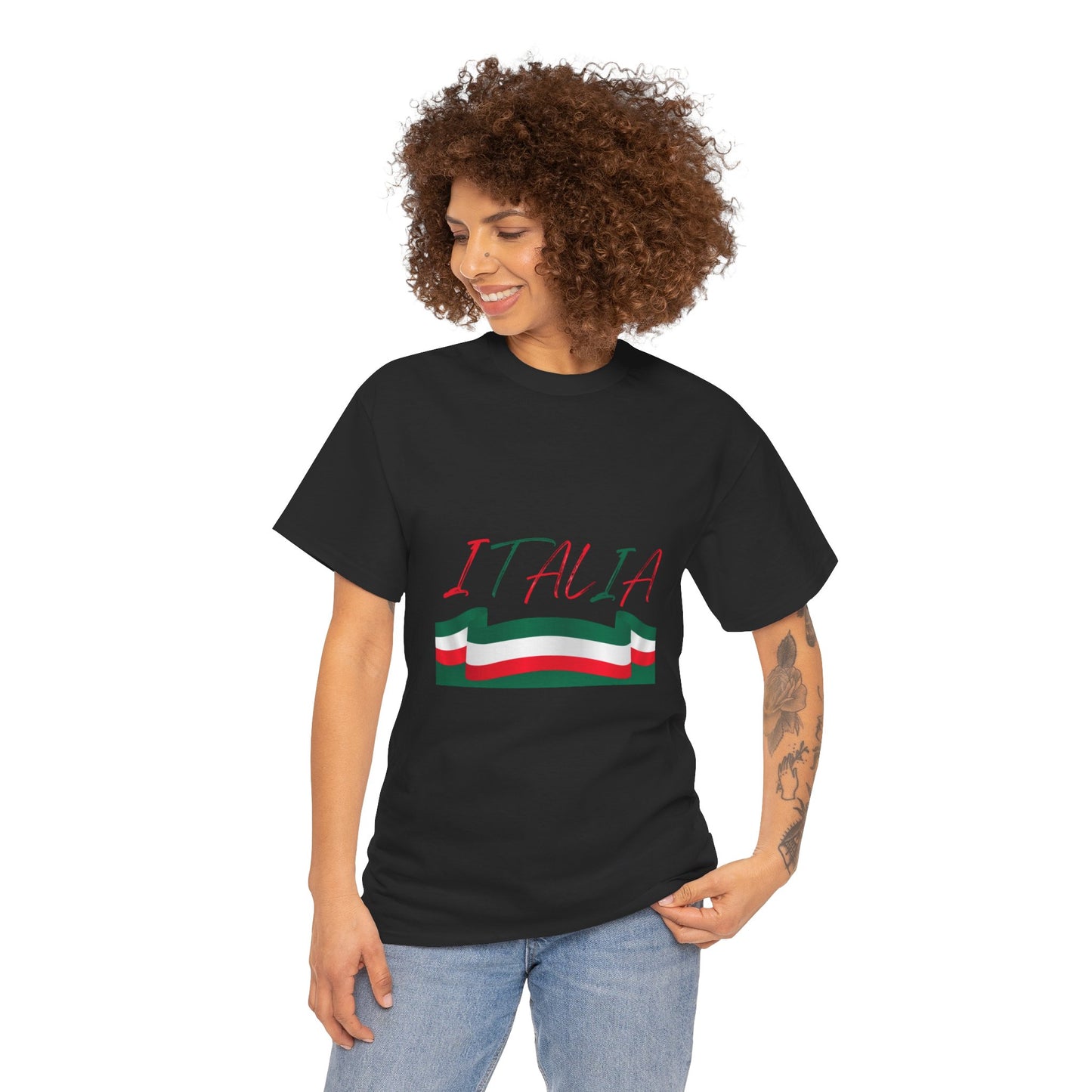 Italia Unisex Heavy Cotton Tee - Comfortable Italian Pride Shirt