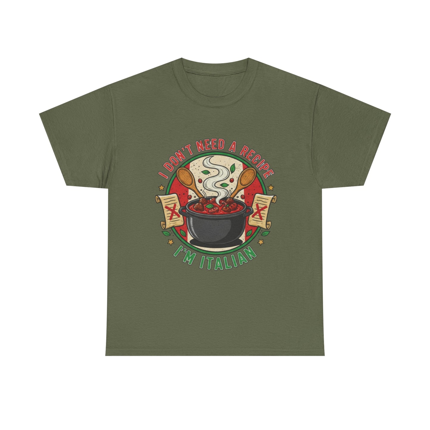 Italian Pride Unisex Heavy Cotton Tee - "I Don't Need a Recipe, I'm Italian"