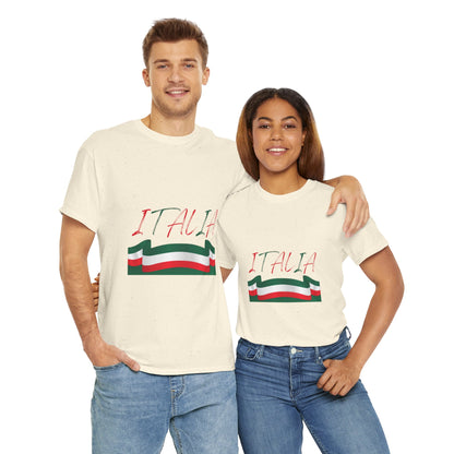 Italia Unisex Heavy Cotton Tee - Comfortable Italian Pride Shirt