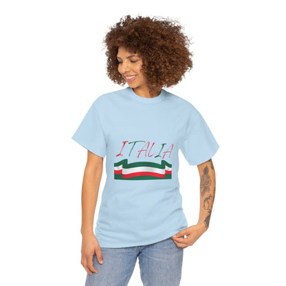 Italia Unisex Heavy Cotton Tee - Comfortable Italian Pride Shirt