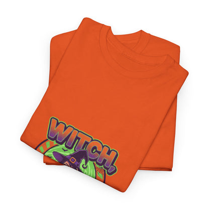 Witch Please Unisex Heavy Cotton Tee - Spooky Vibes for Halloween Lovers