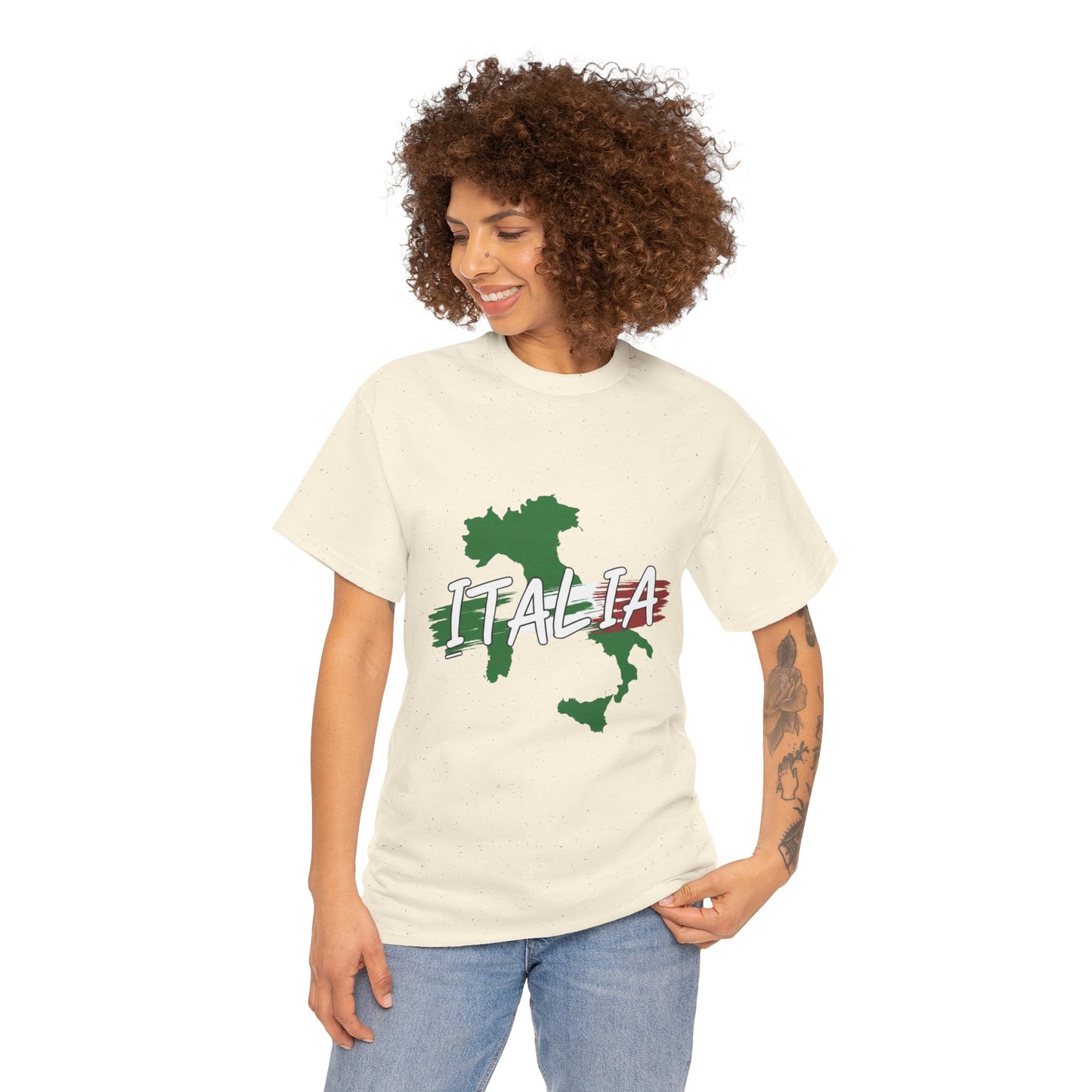 Italia Heavy Cotton Tee - Comfortable Unisex Shirt with Italy Design