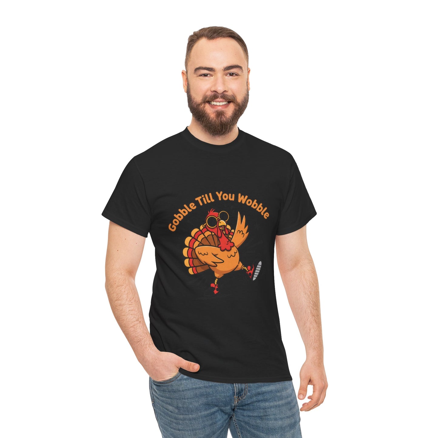 Gobble Till You Wobble Holiday Unisex Heavy Cotton Tee